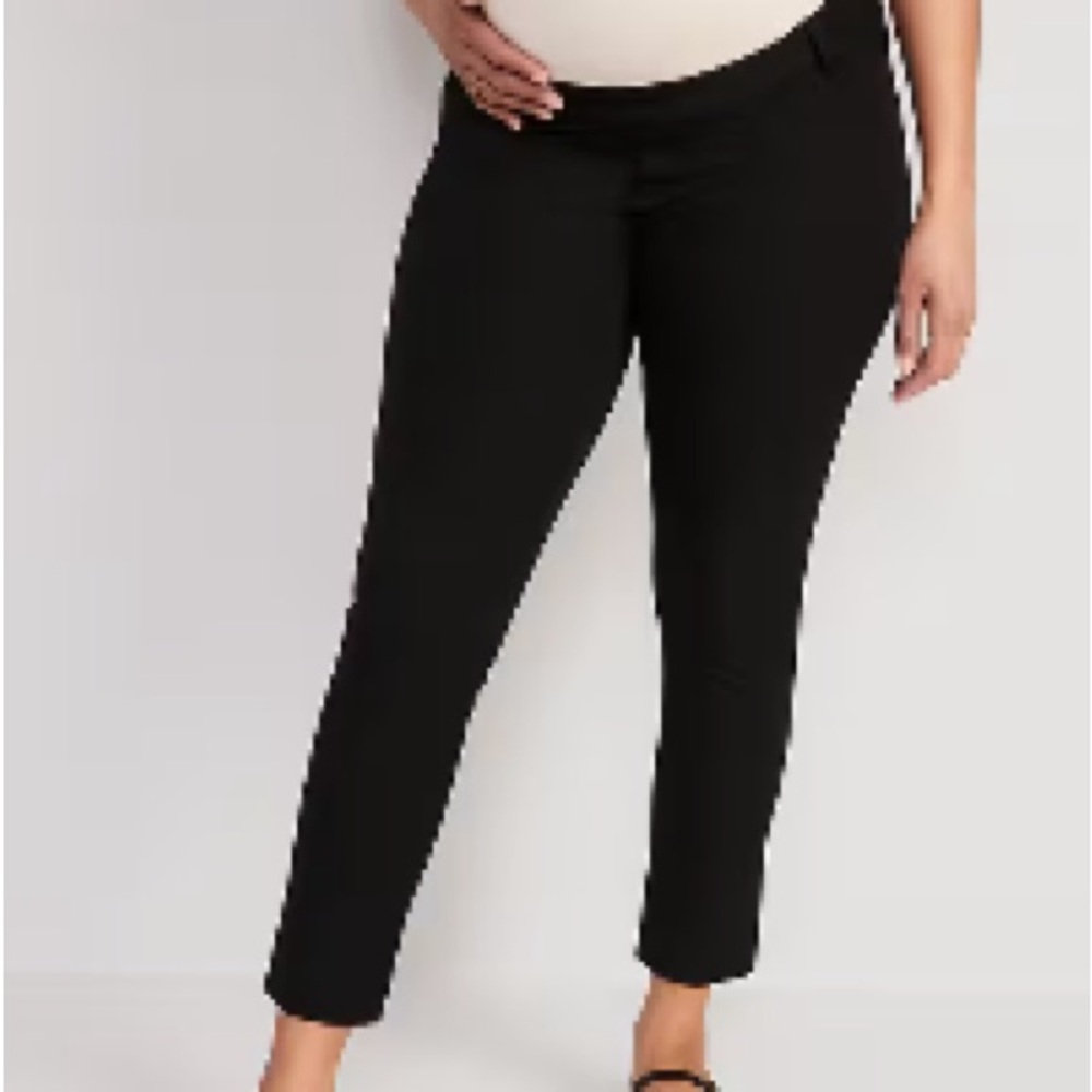Old Navy Black Cropped Maternity Pants